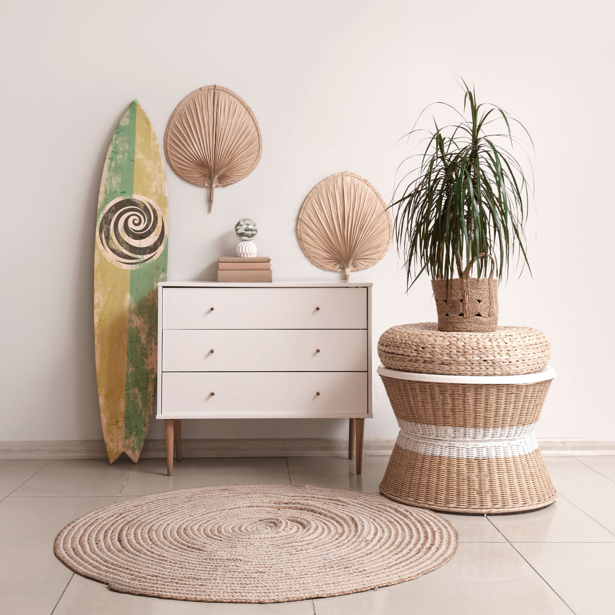 CURLY MODE Painel Decorativo Prancha de Surf