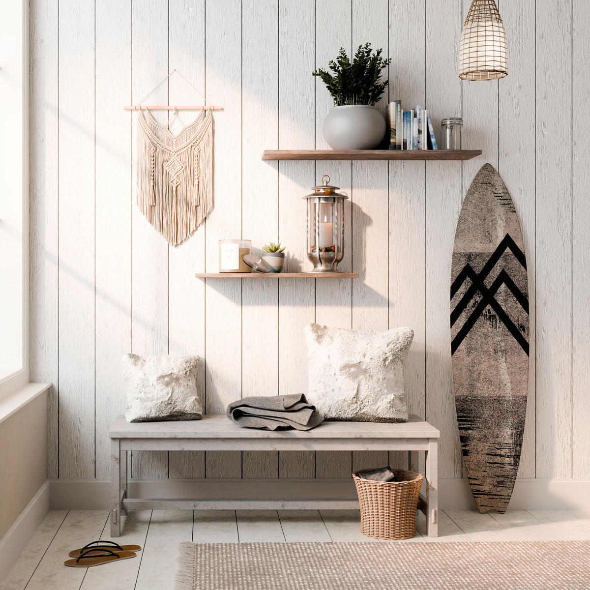 SUMMIT STRIPES Painel Decorativo Prancha de Surf
