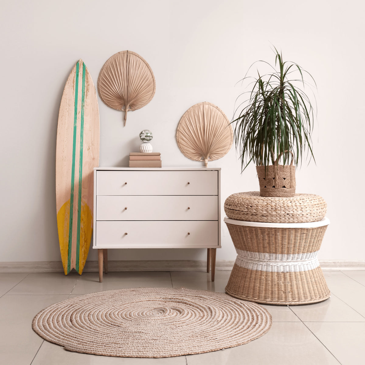 SUNSET RIDER Painel Decorativo Prancha de Surf