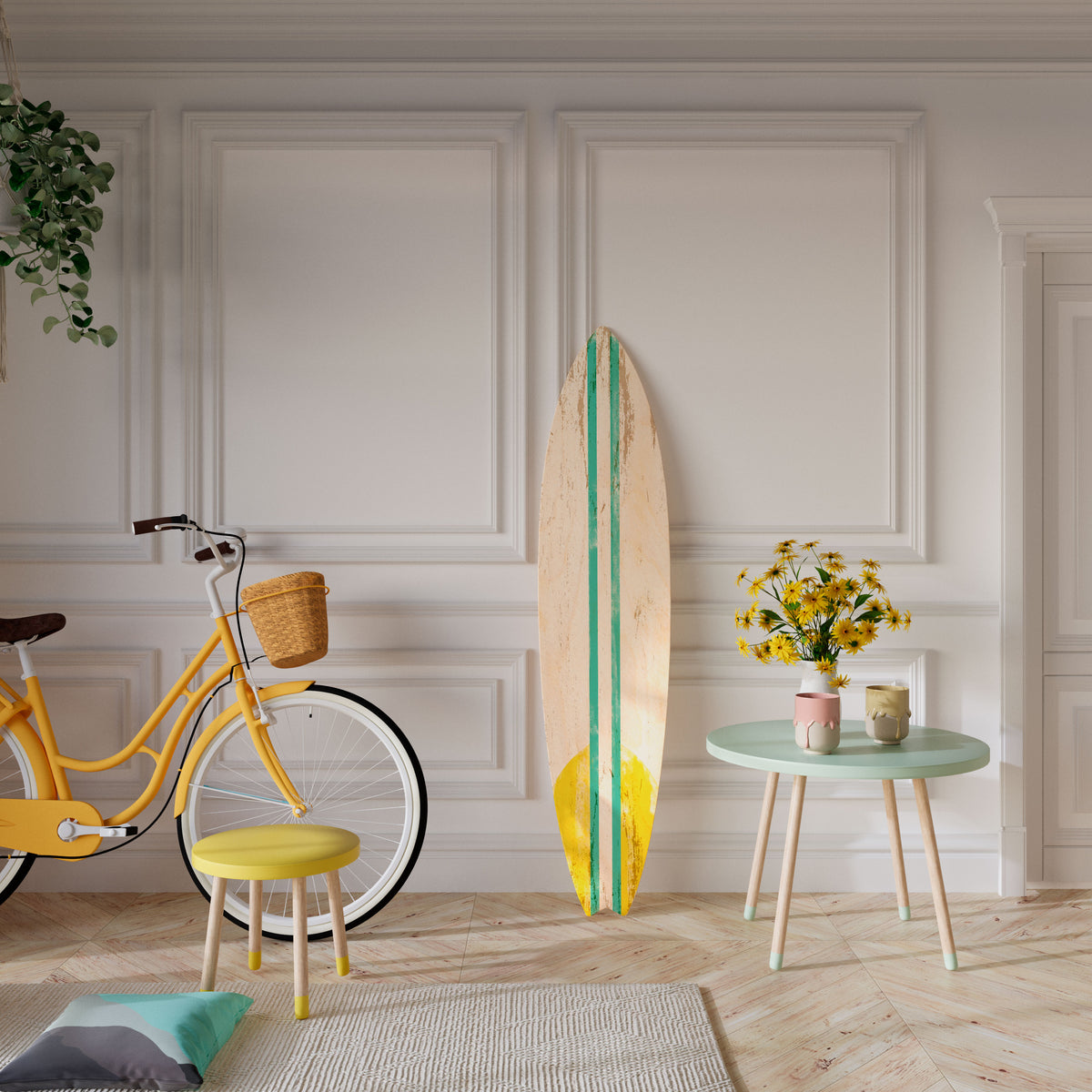 SUNSET RIDER Painel Decorativo Prancha de Surf