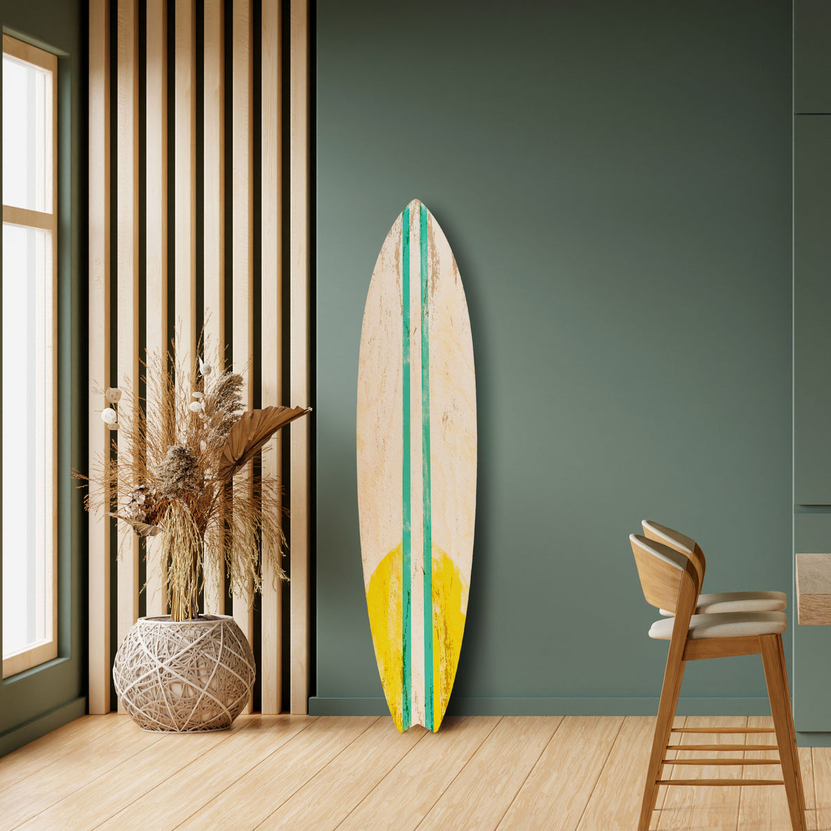 SUNSET RIDER Painel Decorativo Prancha de Surf