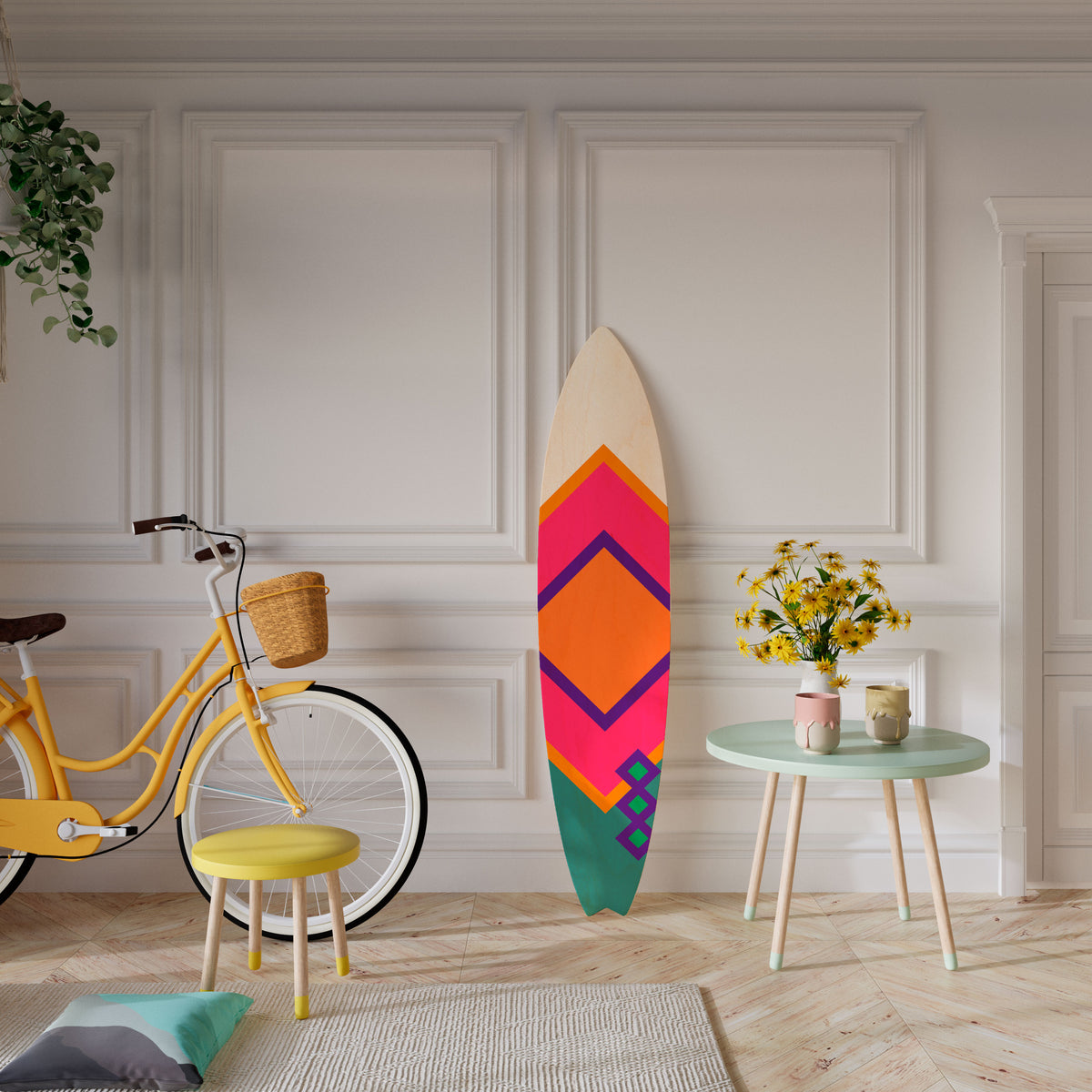 LUMINOUS BRILLIANCE Painel Decorativo Prancha de Surf