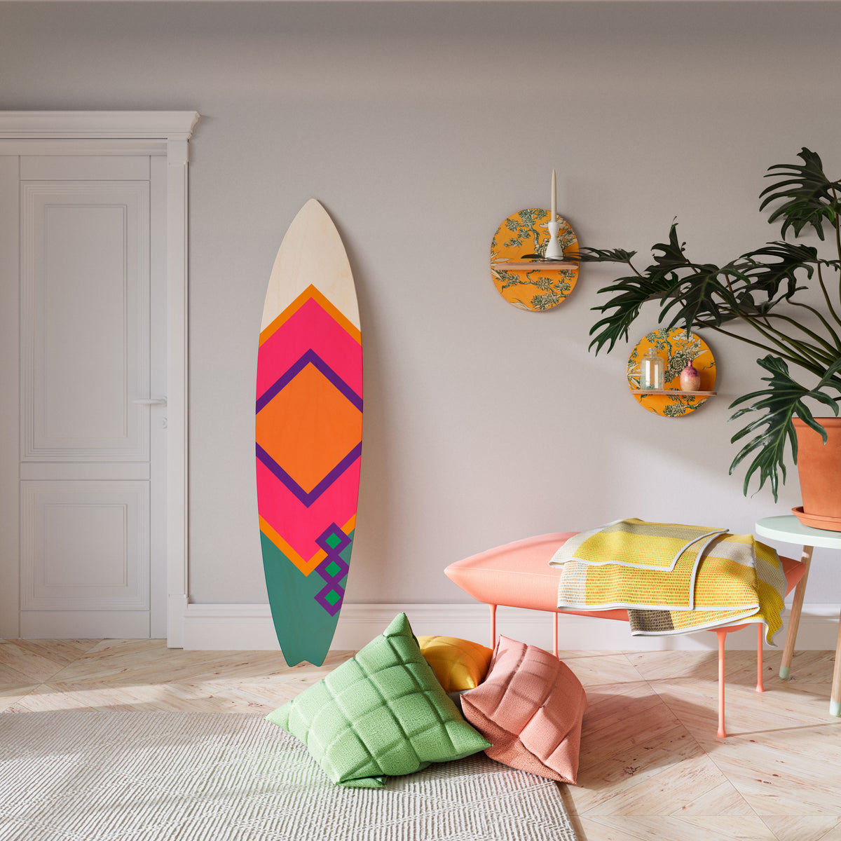 LUMINOUS BRILLIANCE Painel Decorativo Prancha de Surf