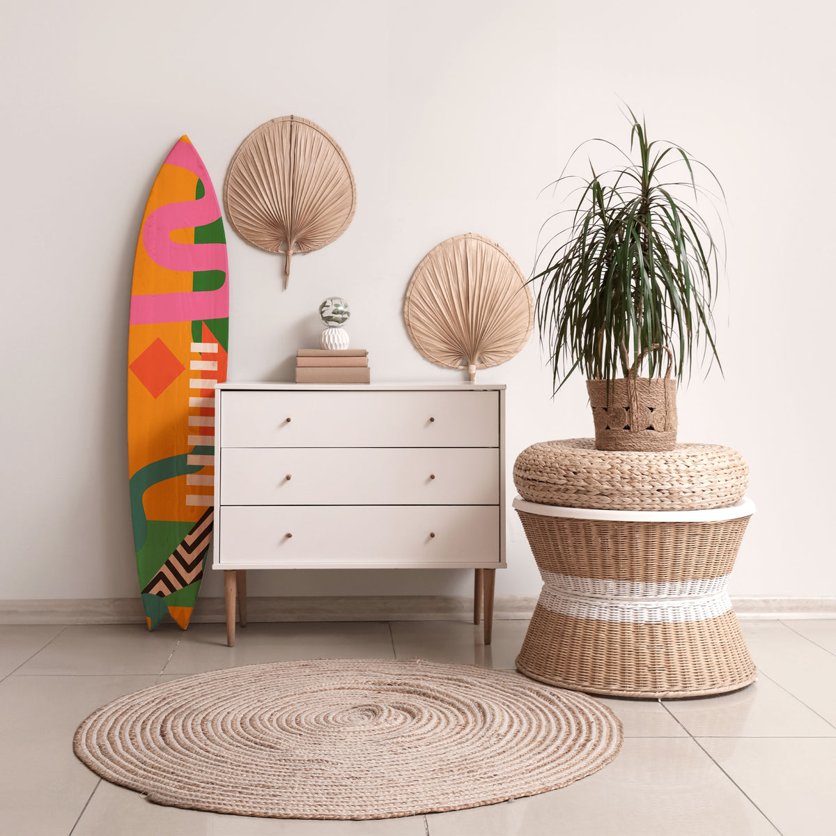 VIBRANT ENERGY Painel Decorativo Prancha de Surf