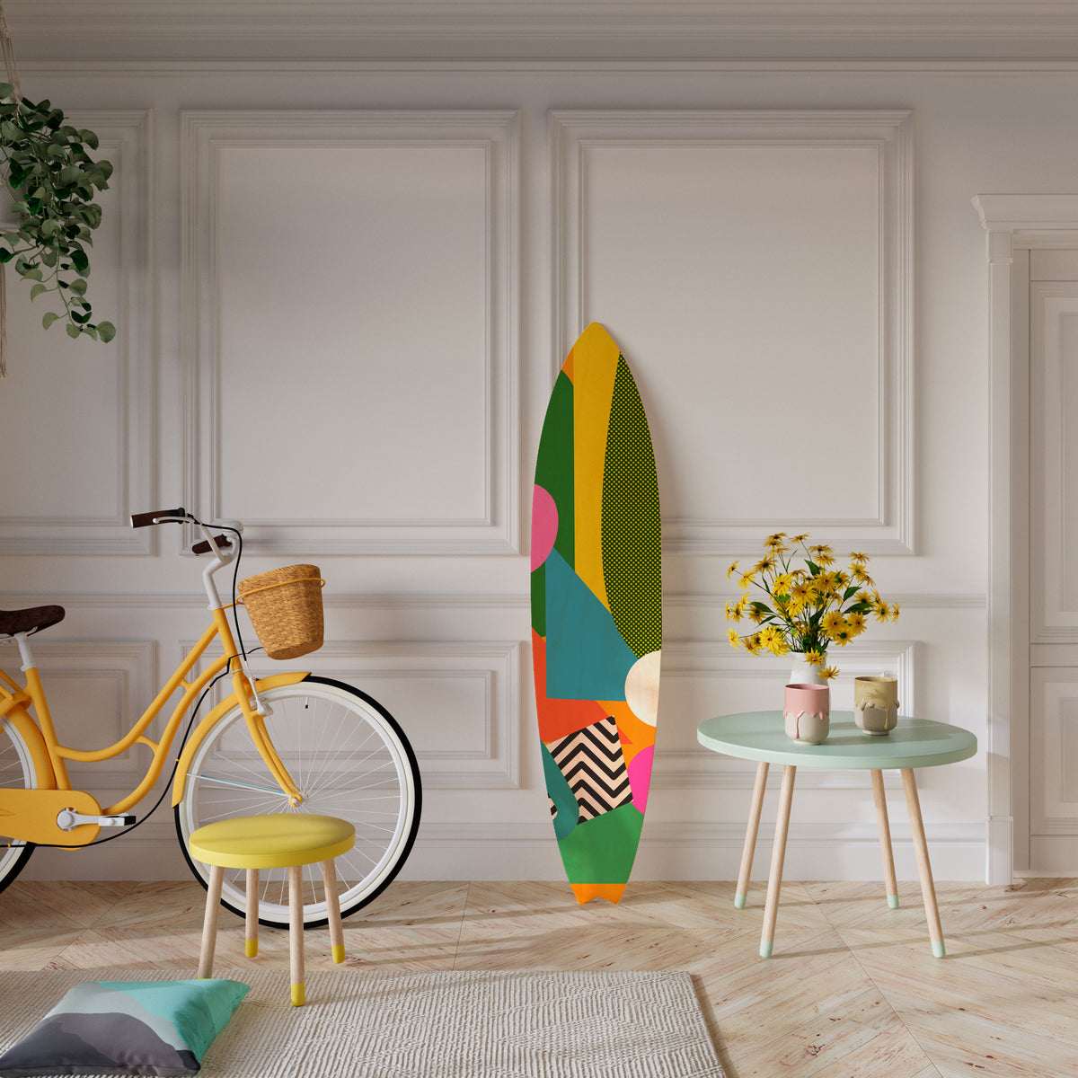 RADIANT HUES Painel Decorativo Prancha de Surf