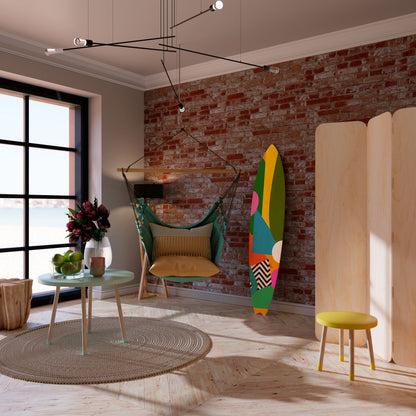 RADIANT HUES Painel Decorativo Prancha de Surf