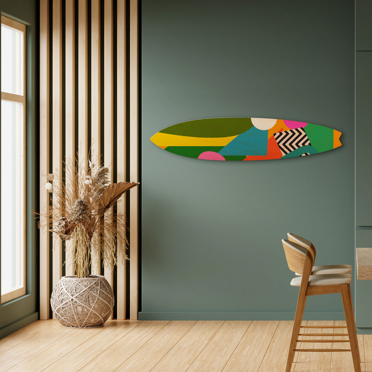 RADIANT HUES Painel Decorativo Prancha de Surf