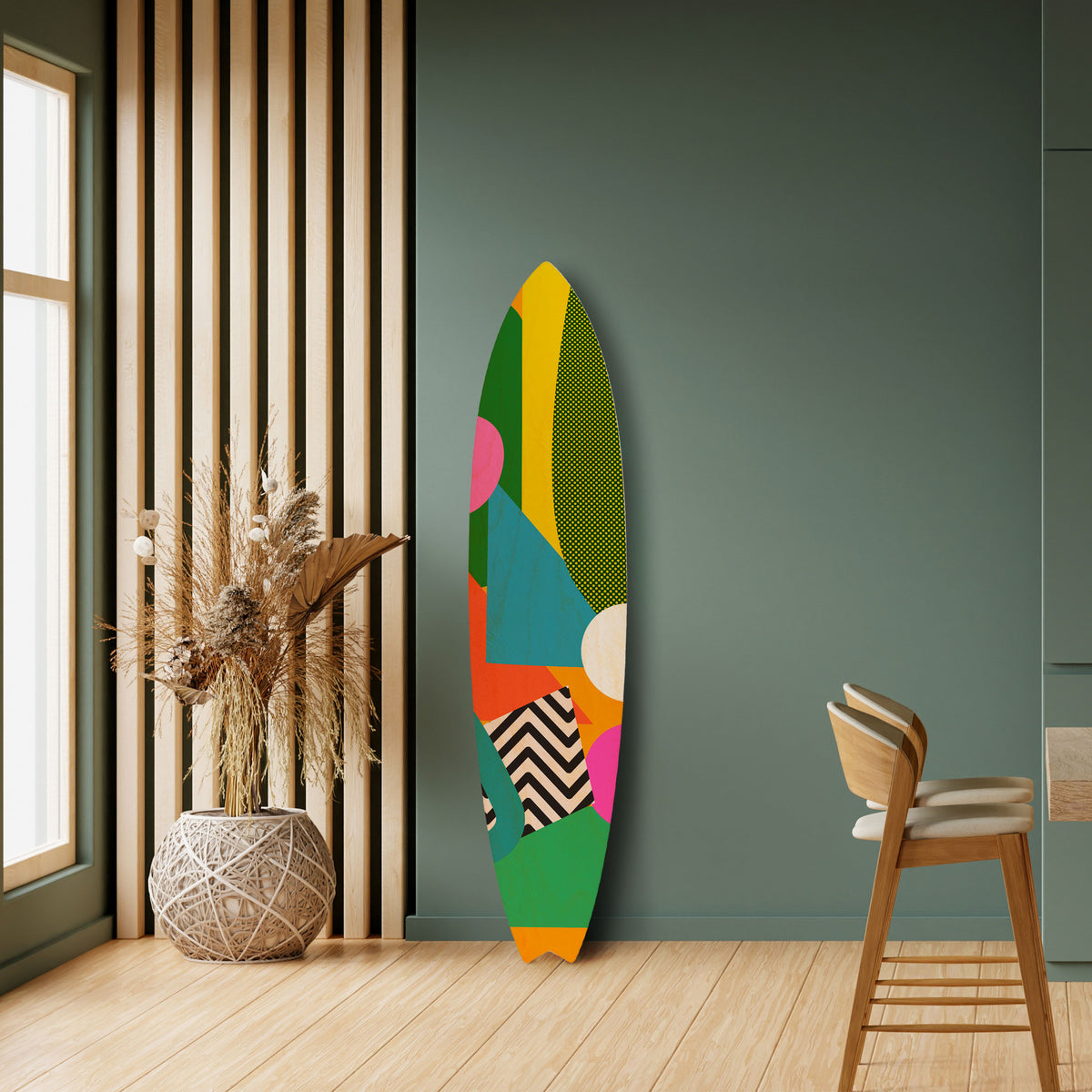 RADIANT HUES Painel Decorativo Prancha de Surf