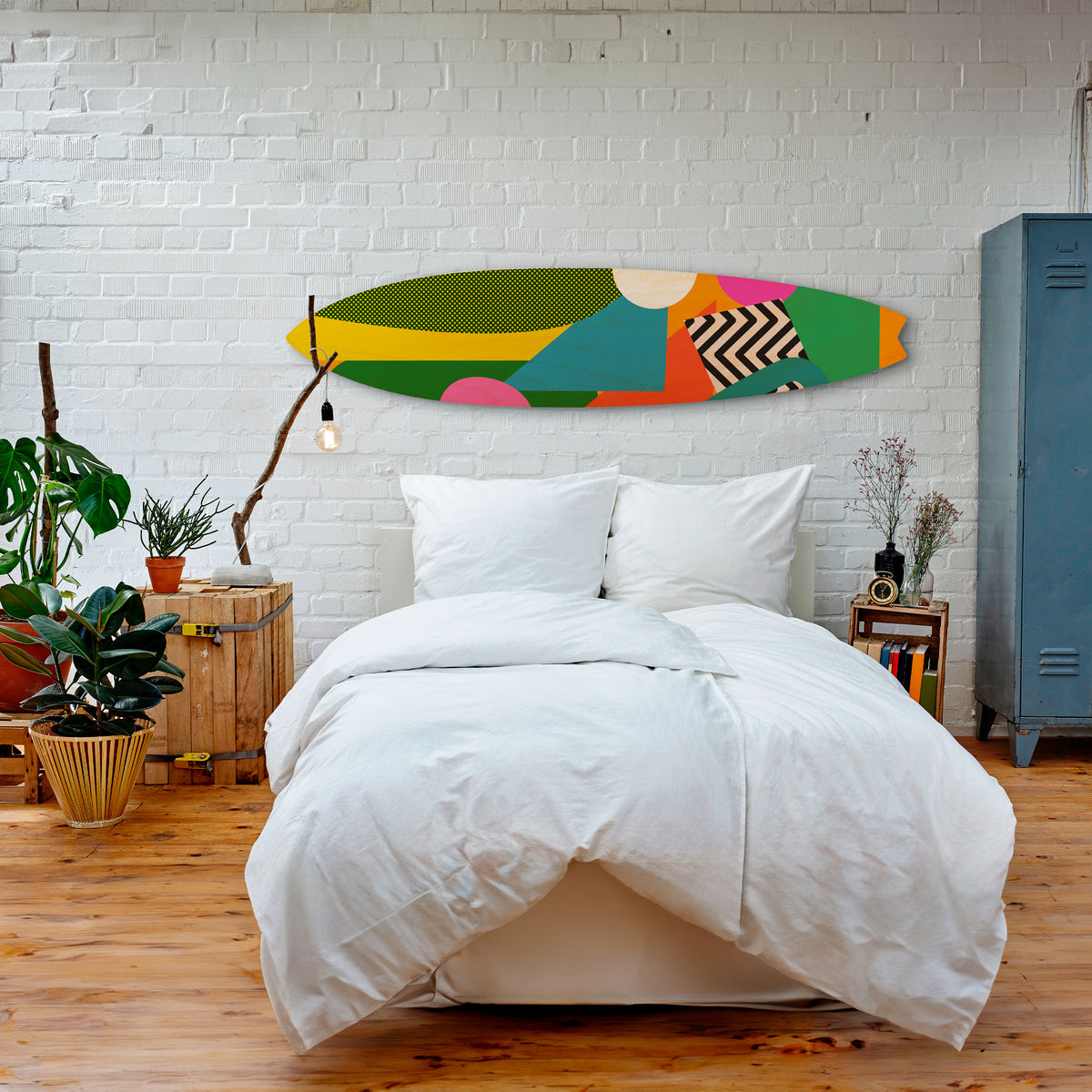 RADIANT HUES Painel Decorativo Prancha de Surf