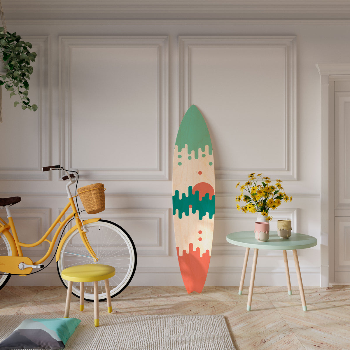 MORNING BREAK Painel Decorativo Prancha de Surf