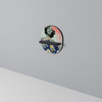 KANAGAWA BEAUTY Oval Art Shelf In Black Finish