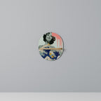 KANAGAWA BEAUTY Prateleira Oval Decorativa em Efeito Carvalho