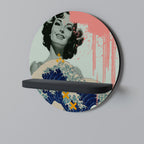 KANAGAWA BEAUTY Prateleira Redonda Decorativa em Acabamento Preto