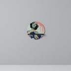 KANAGAWA BEAUTY Prateleira Redonda Decorativa em Acabamento Preto