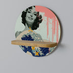 KANAGAWA BEAUTY Prateleira Redonda Decorativa em Efeito Carvalho