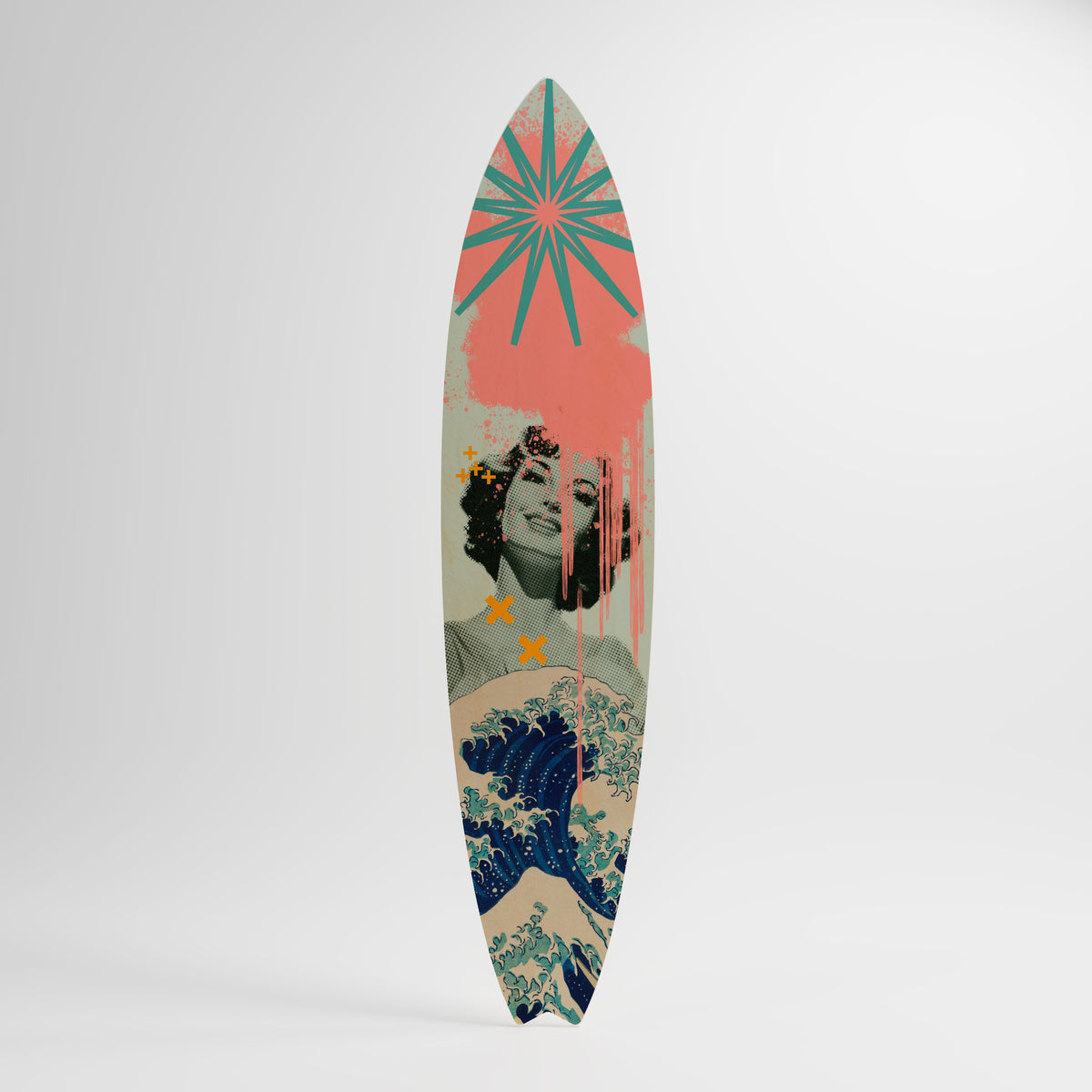 KANAGAWA BEAUTY Painel Decorativo Prancha de Surf