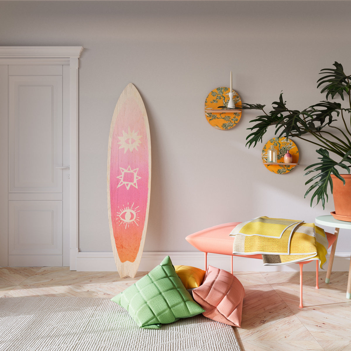 DAZZLING DESIGN Painel Decorativo Prancha de Surf