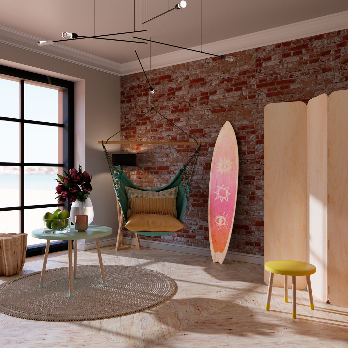 DAZZLING DESIGN Painel Decorativo Prancha de Surf