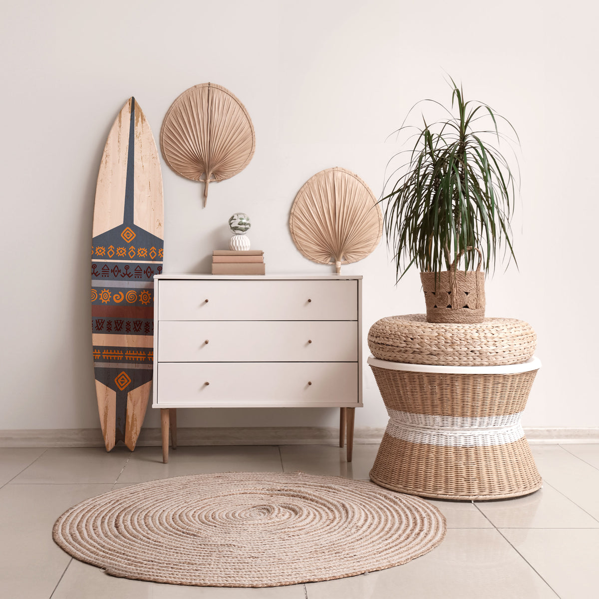 AFRICAN VINTAGE Painel Decorativo Prancha de Surf