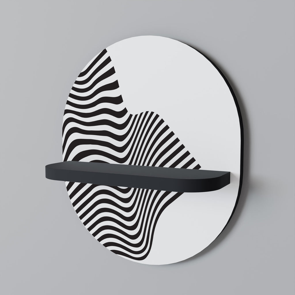 ILLUSIONARY FLOW Prateleira Oval Decorativa em Acabamento Preto