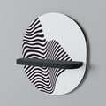 ILLUSIONARY FLOW Prateleira Oval Decorativa em Acabamento Preto