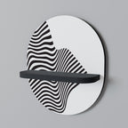 ILLUSIONARY FLOW Prateleira Oval Decorativa em Acabamento Preto