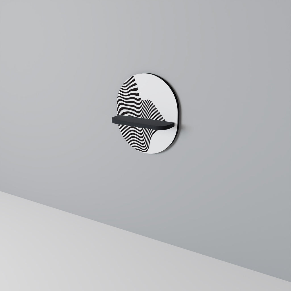 ILLUSIONARY FLOW Prateleira Oval Decorativa em Acabamento Preto