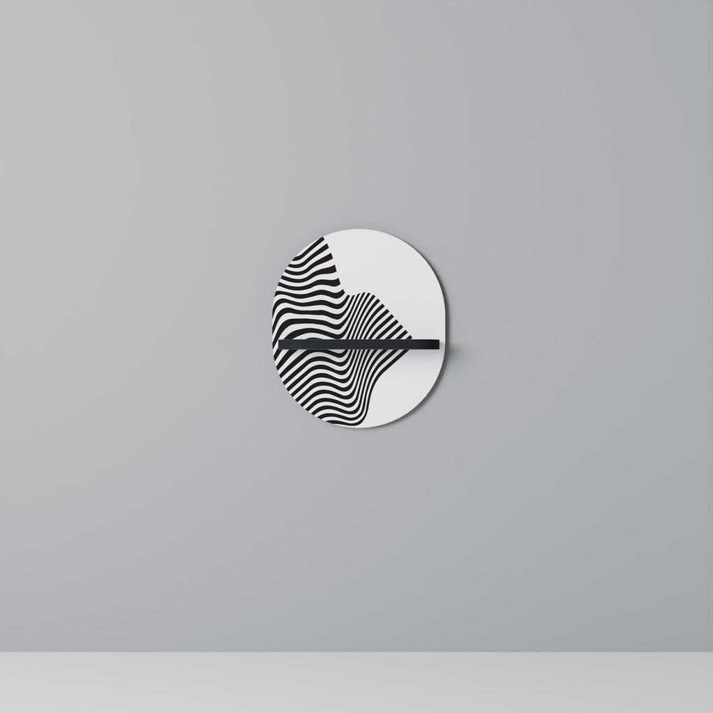 ILLUSIONARY FLOW Prateleira Oval Decorativa em Acabamento Preto