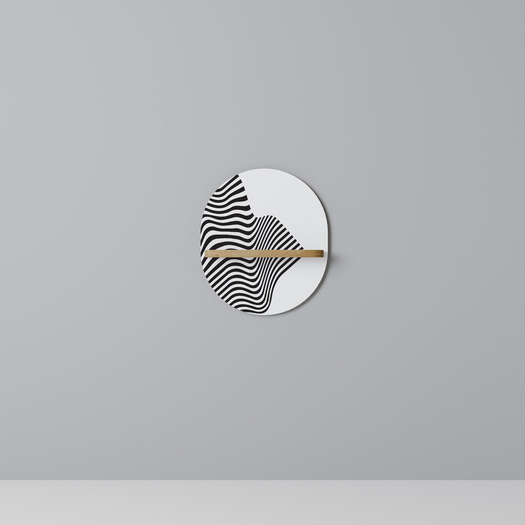 ILLUSIONARY FLOW Prateleira Oval Decorativa em Efeito Carvalho