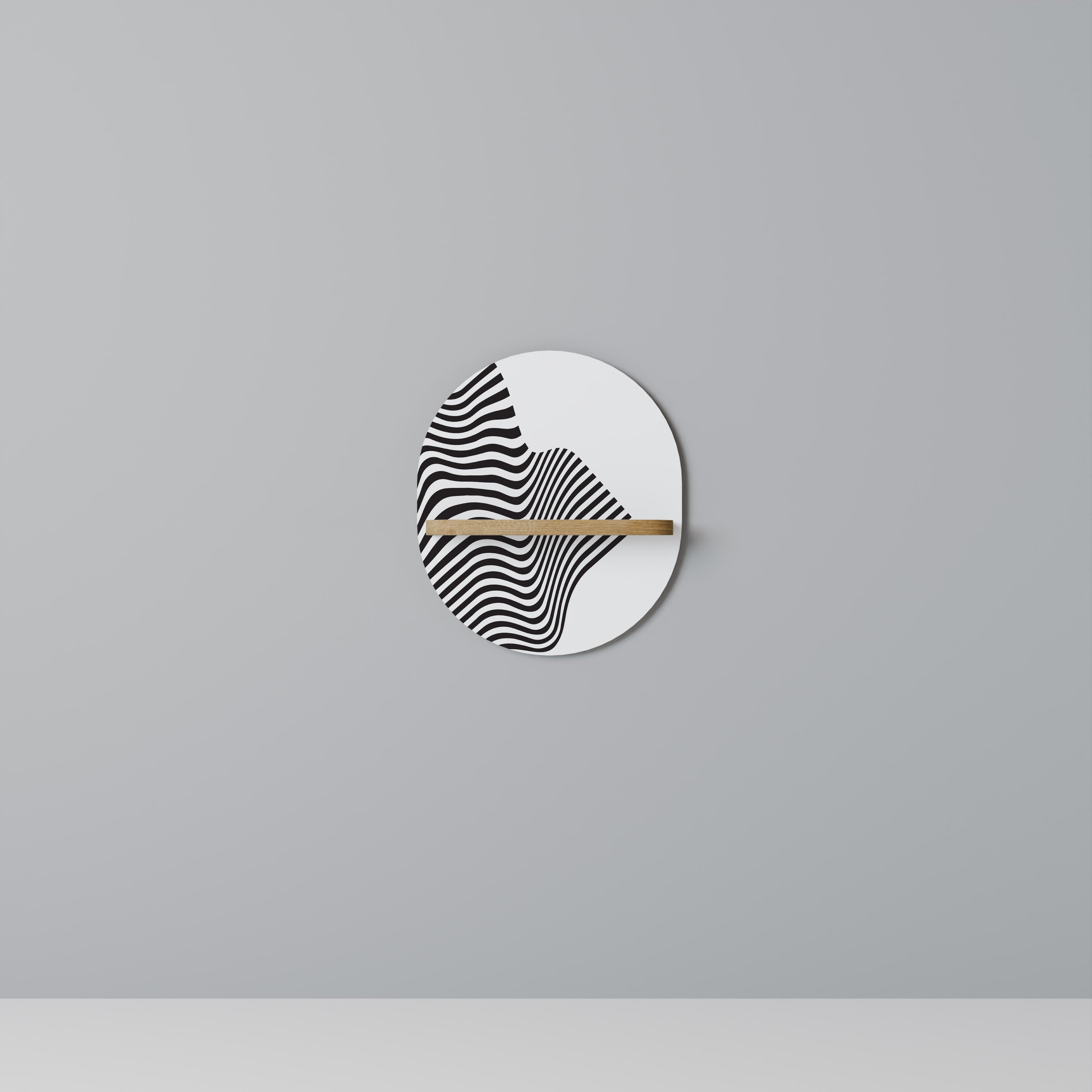 ILLUSIONARY FLOW Prateleira Oval Decorativa em Efeito Carvalho