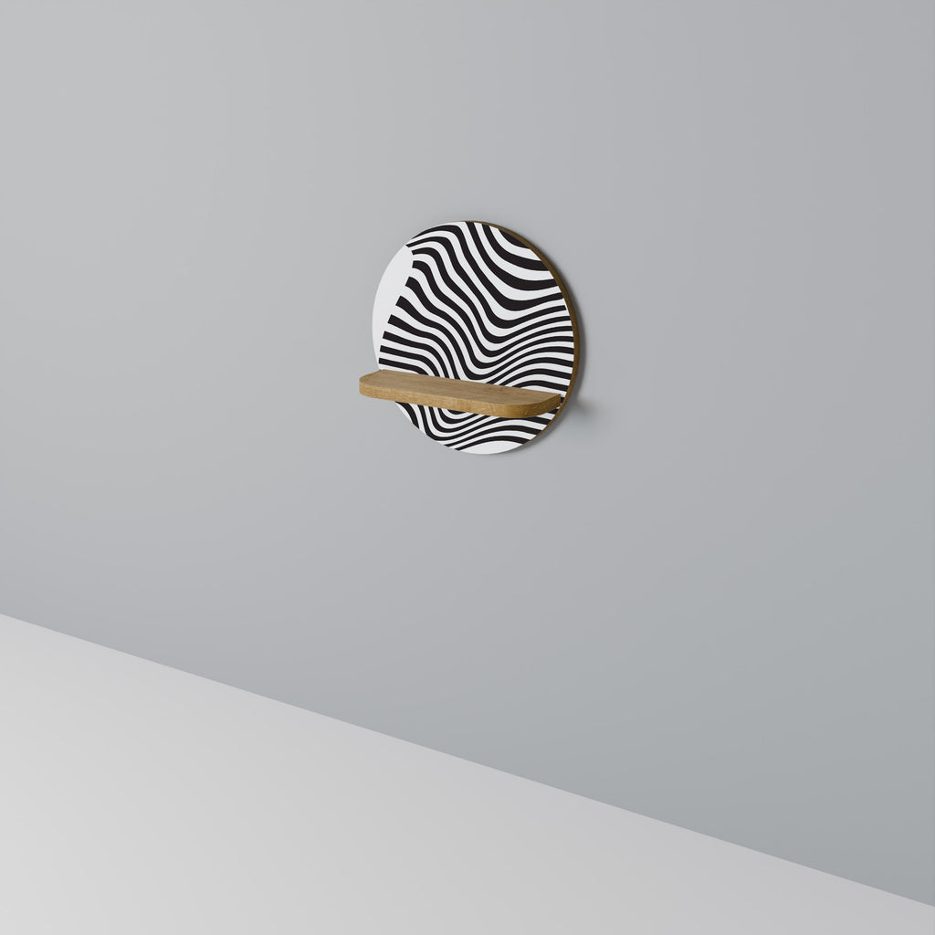 ILLUSIONARY FLOW Prateleira Redonda Decorativa em Efeito Carvalho