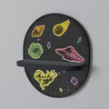 GALAXY MORSEL Prateleira Oval Decorativa em Acabamento Preto