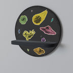 GALAXY MORSEL Prateleira Redonda Decorativa em Acabamento Preto