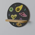 GALAXY MORSEL Prateleira Redonda Decorativa em Efeito Carvalho