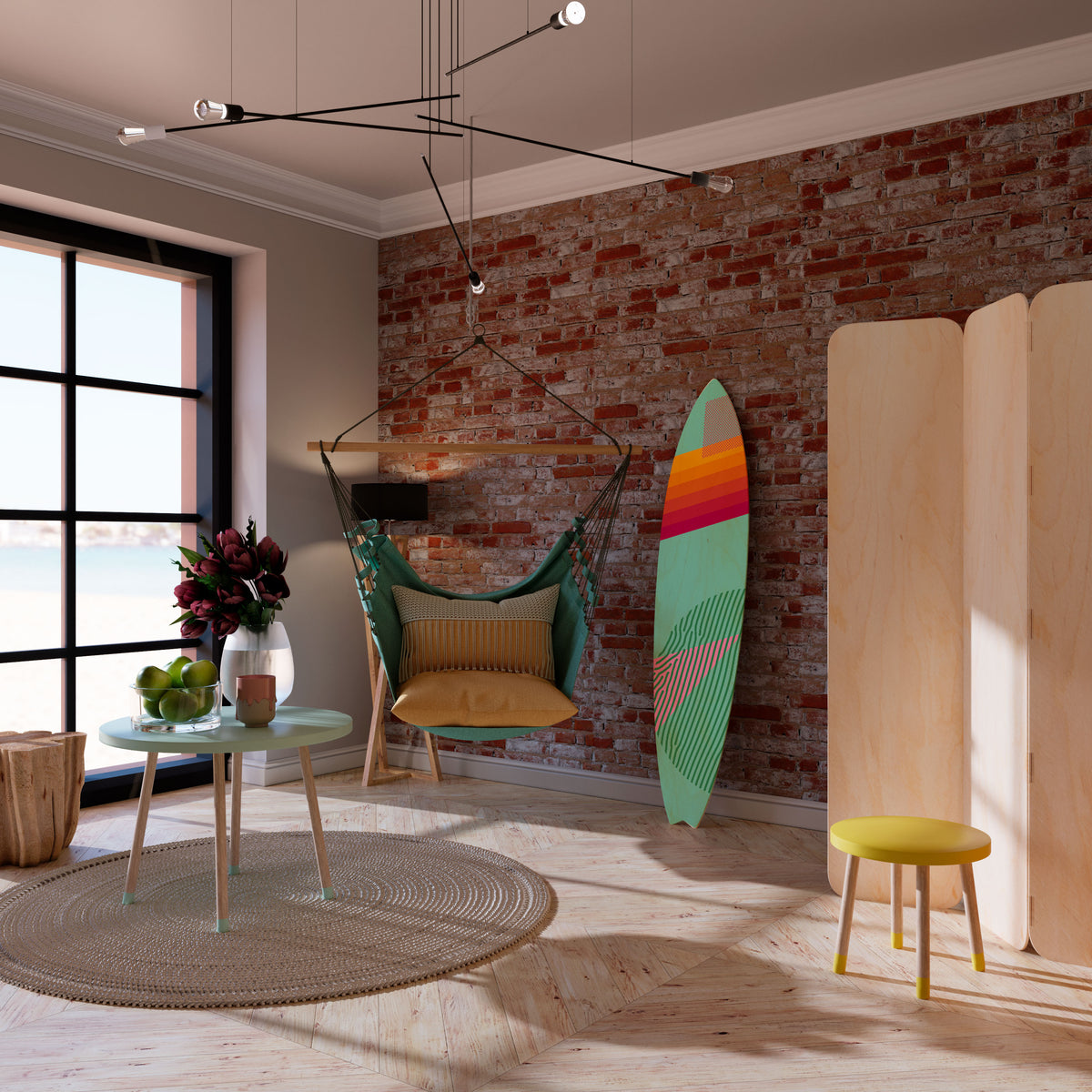 DAILY RADIANCE Painel Decorativo Prancha de Surf