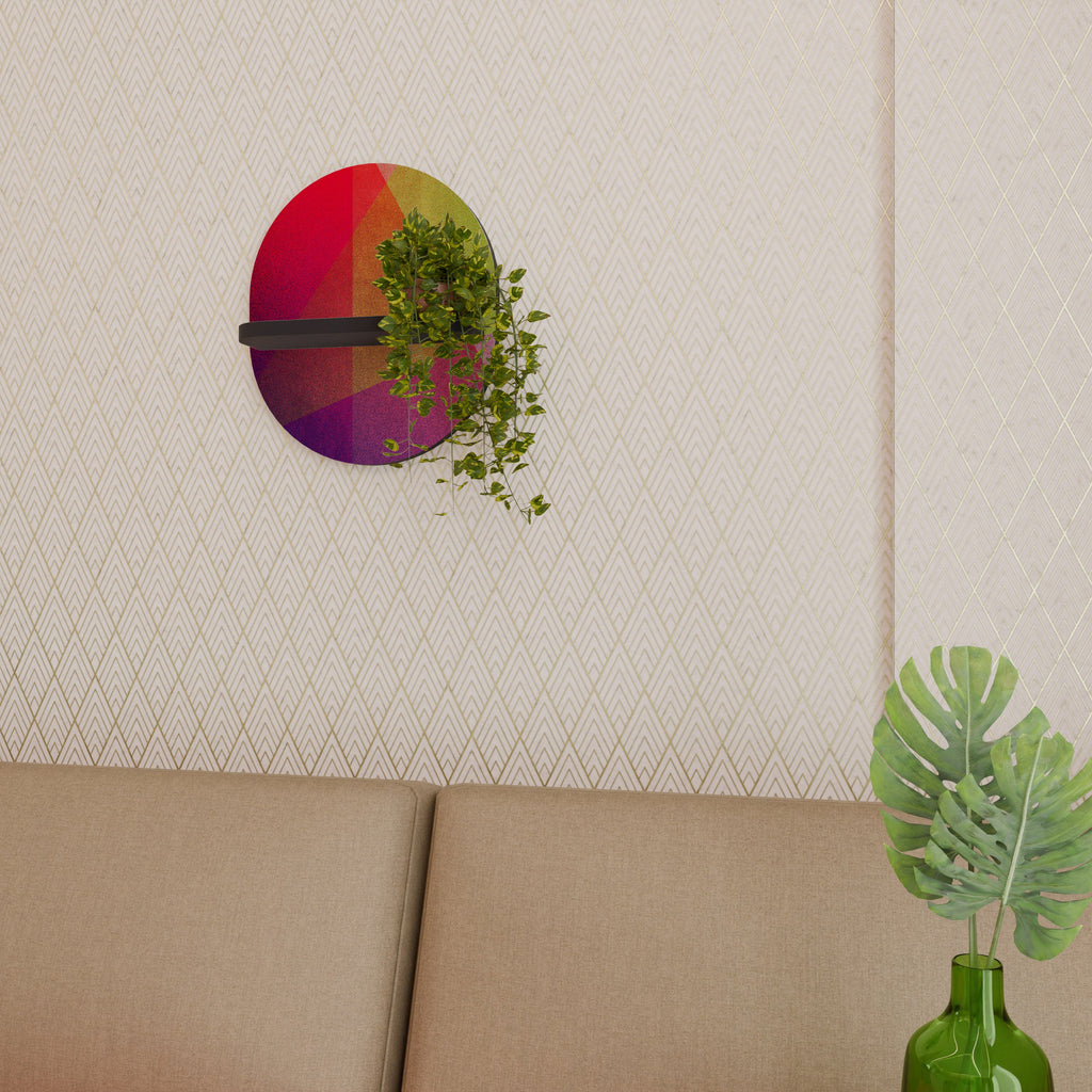 VIVID GEOMETRY Prateleira Oval Decorativa em Acabamento Preto