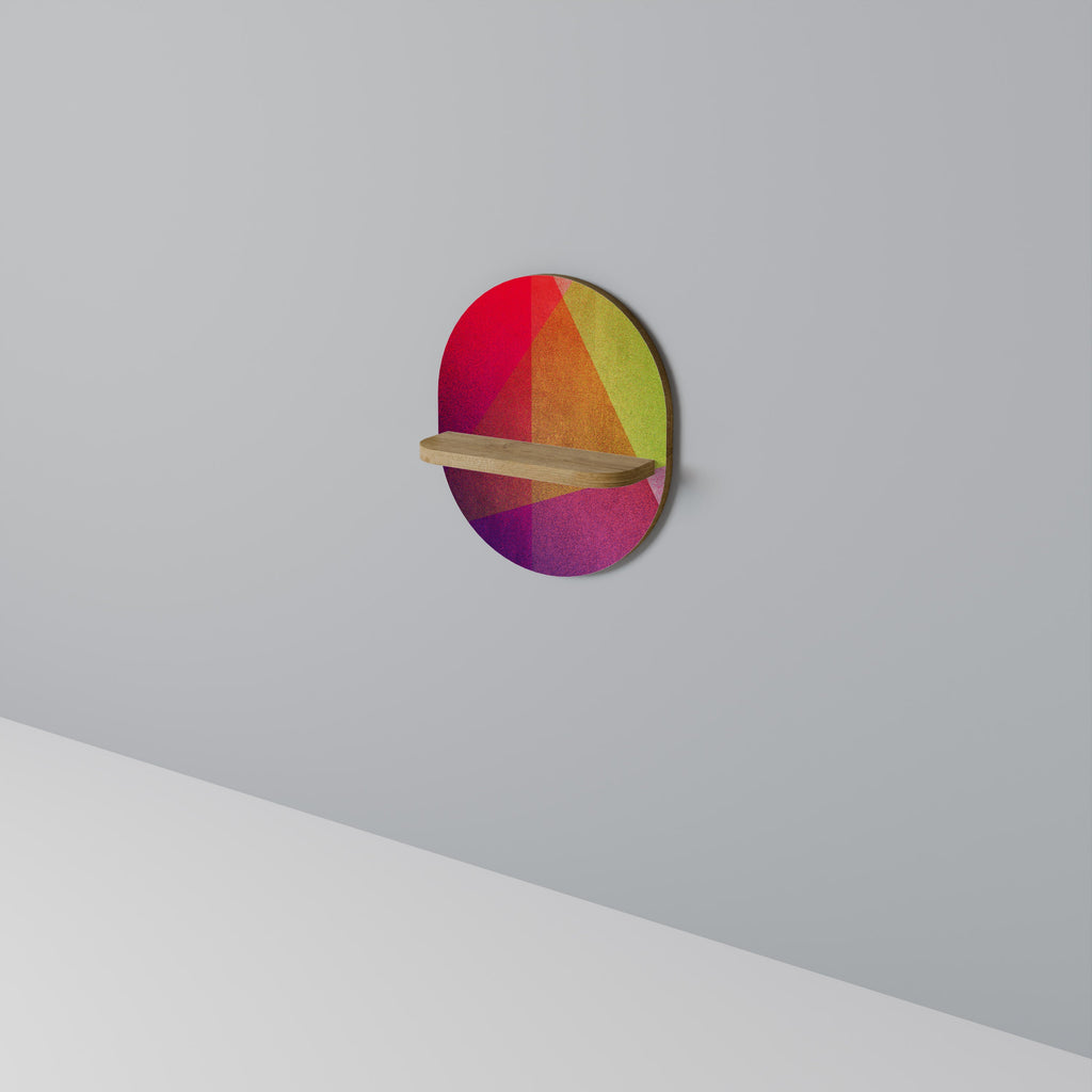 VIVID GEOMETRY Prateleira Oval Decorativa em Efeito Carvalho