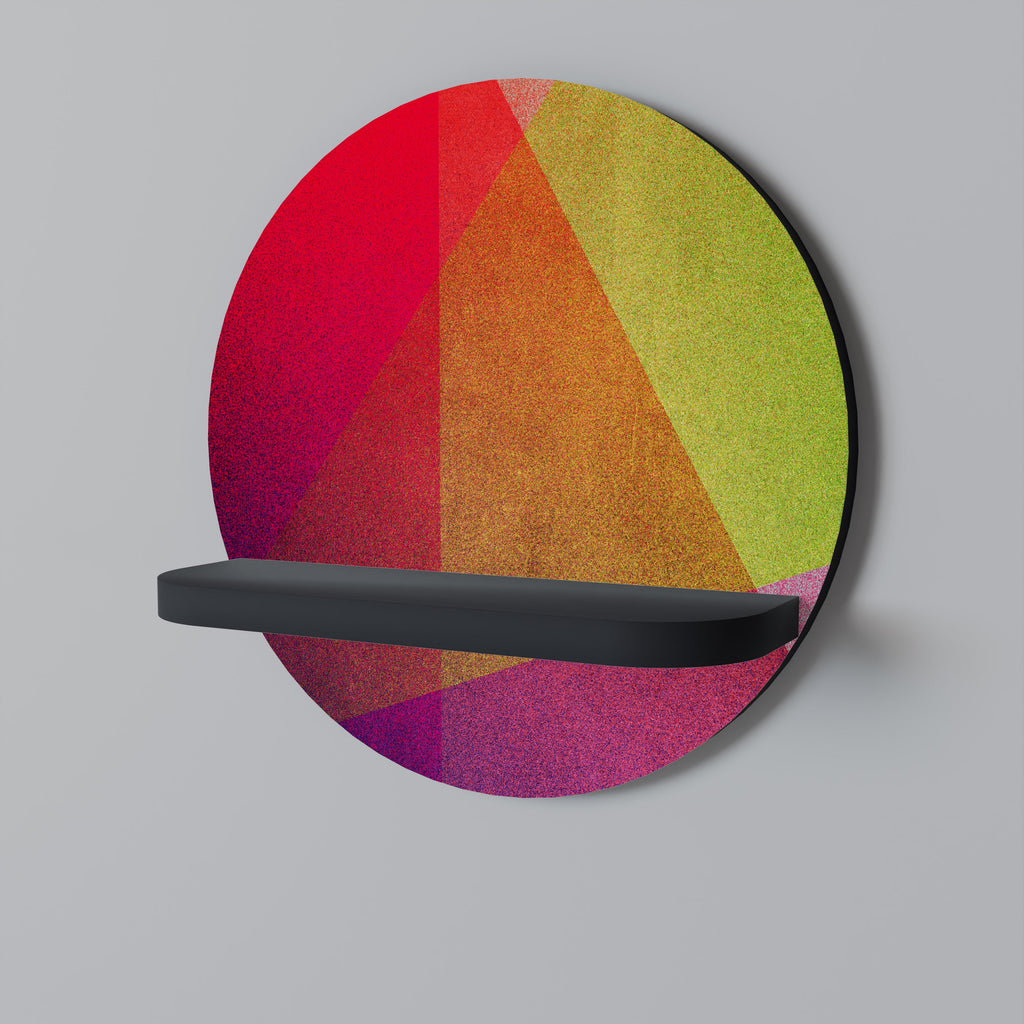 VIVID GEOMETRY Prateleira Redonda Decorativa em Acabamento Preto