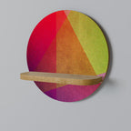 VIVID GEOMETRY Prateleira Redonda Decorativa em Efeito Carvalho