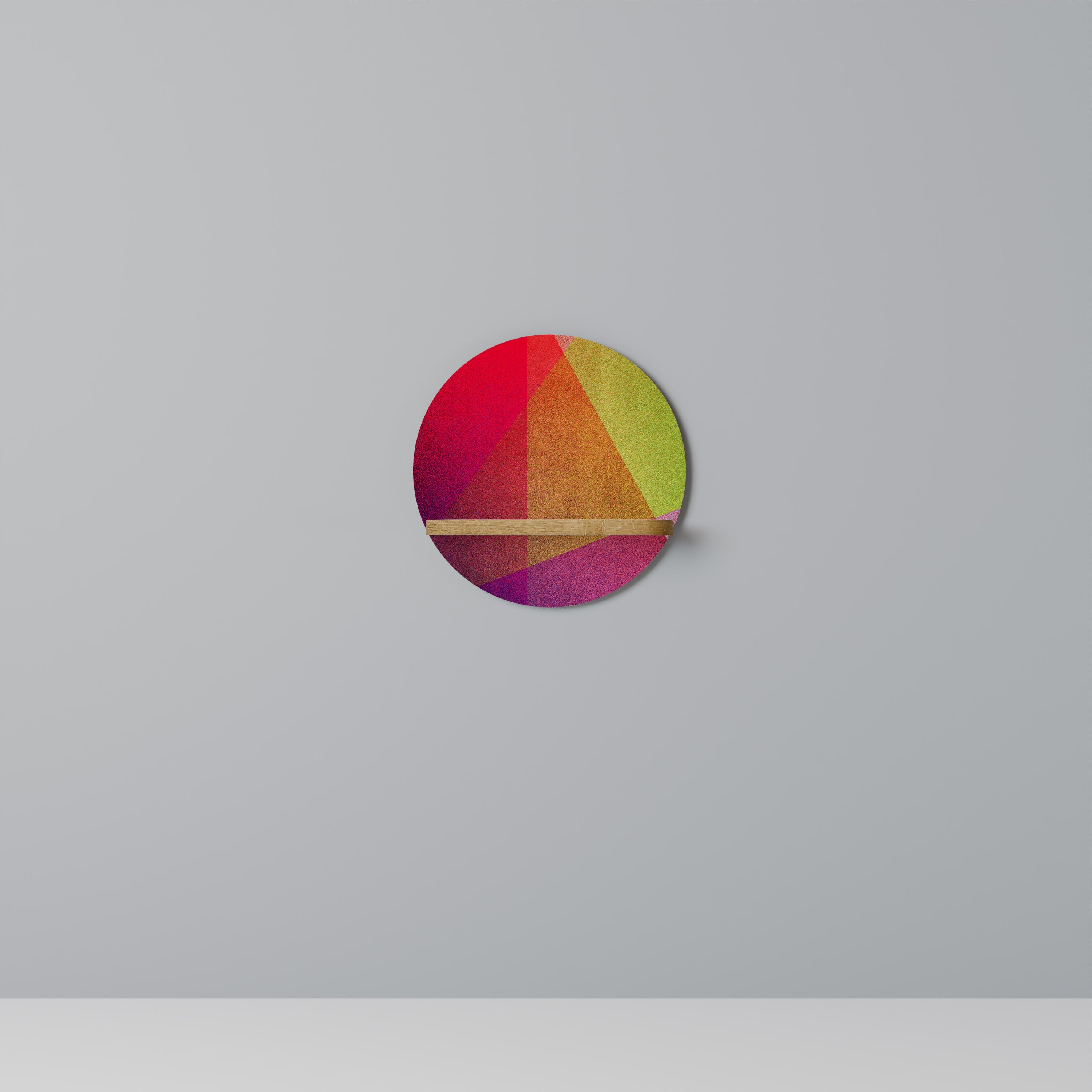 VIVID GEOMETRY Prateleira Redonda Decorativa em Efeito Carvalho