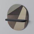 BEIGE GEOMETRY Prateleira Oval Decorativa em Acabamento Preto
