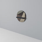 BEIGE GEOMETRY Prateleira Oval Decorativa em Acabamento Preto