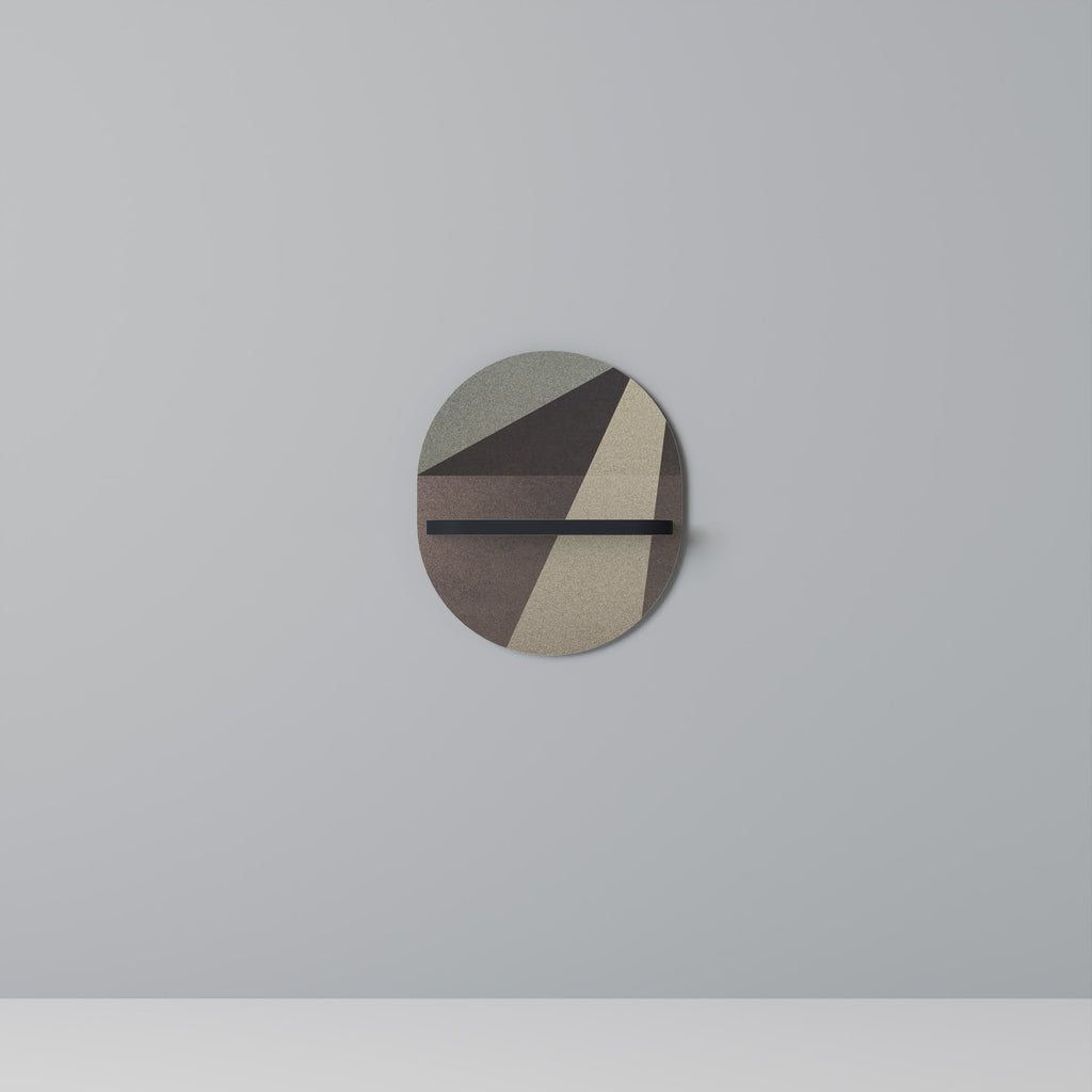 BEIGE GEOMETRY Prateleira Oval Decorativa em Acabamento Preto