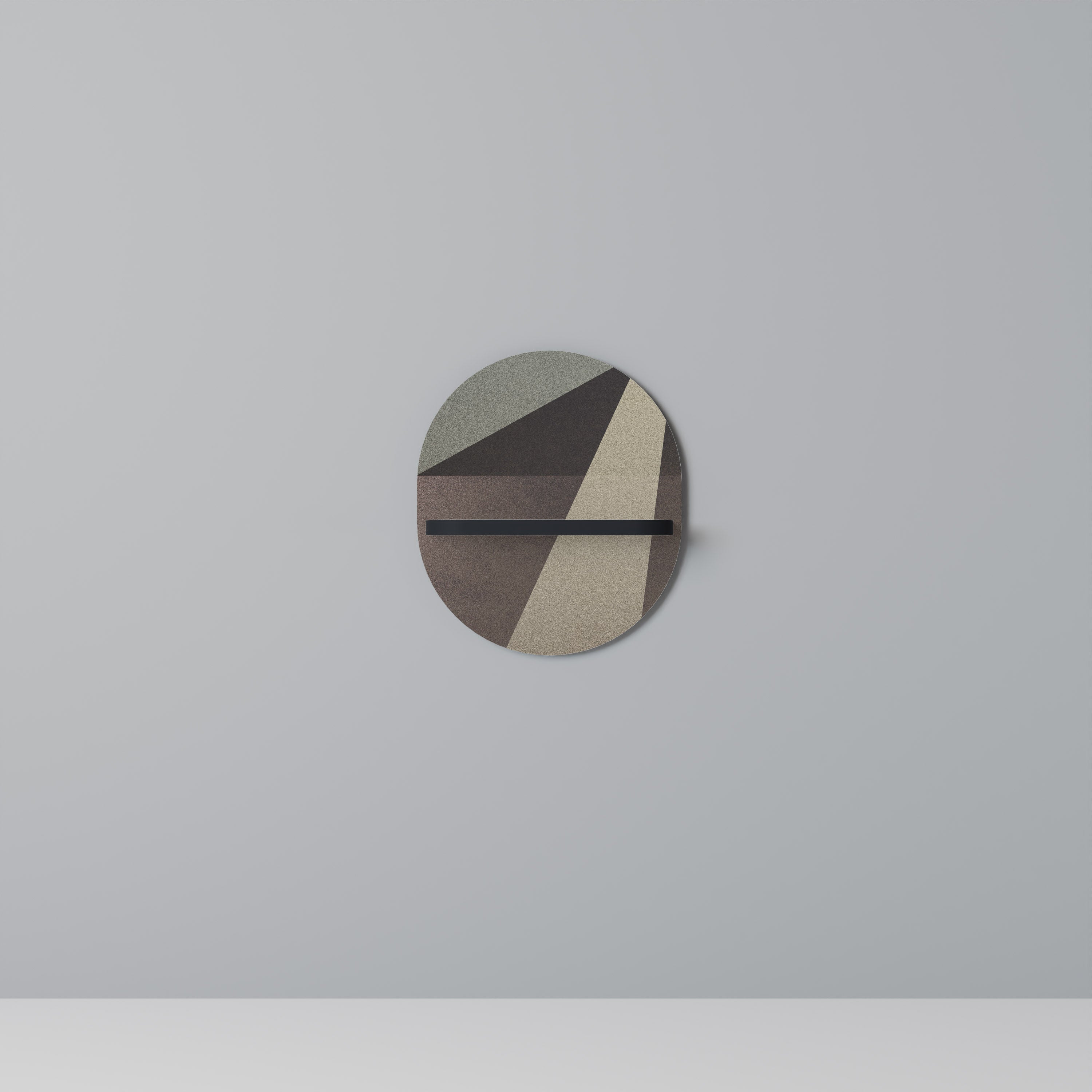 BEIGE GEOMETRY Prateleira Oval Decorativa em Acabamento Preto