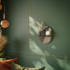 BEIGE GEOMETRY Prateleira Oval Decorativa em Acabamento Preto