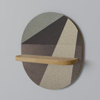BEIGE GEOMETRY Prateleira Oval Decorativa em Efeito Carvalho