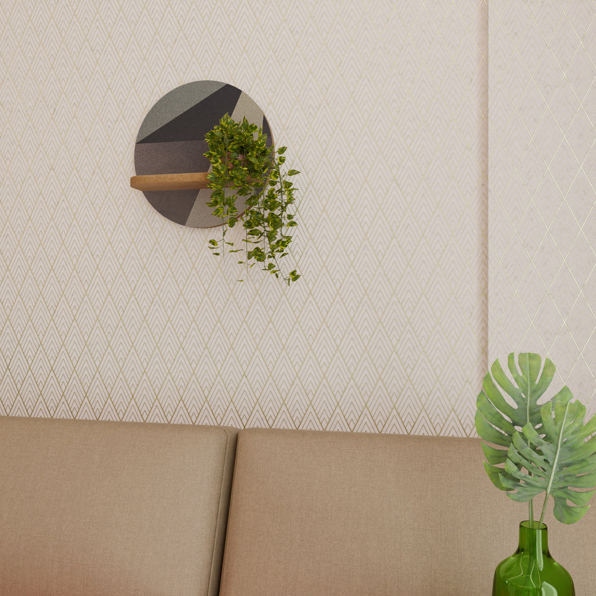 BEIGE GEOMETRY Art Shelf
