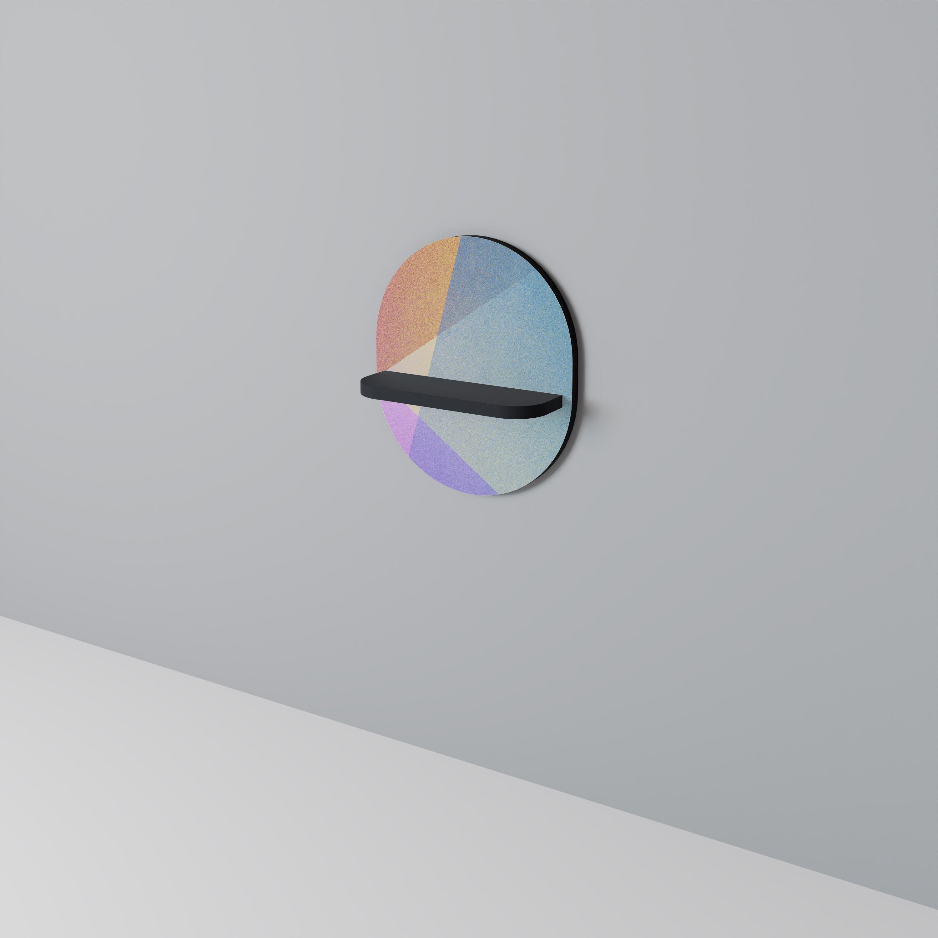 BRIGHT GEOMETRY Prateleira Oval Decorativa em Acabamento Preto