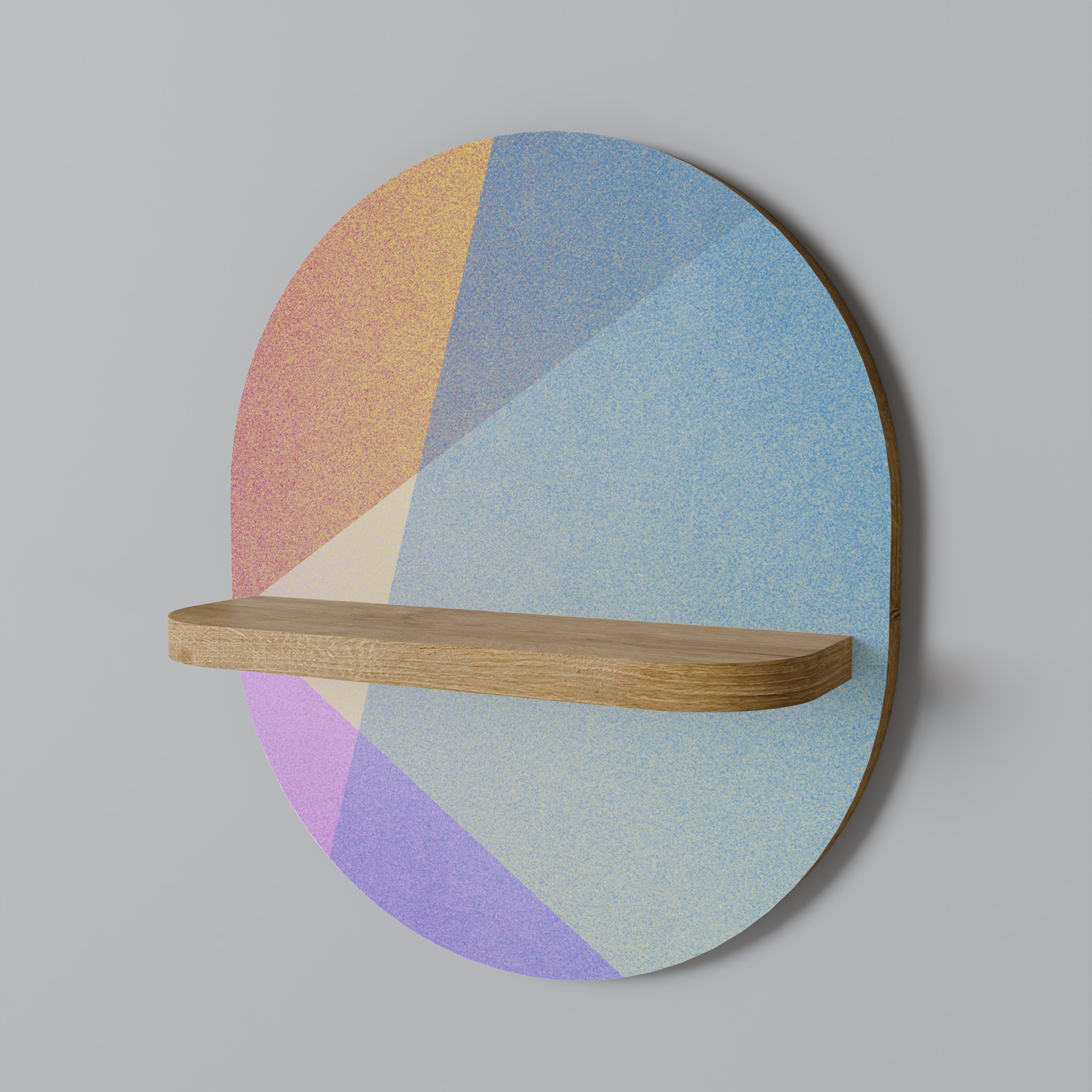 BRIGHT GEOMETRY Prateleira Oval Decorativa em Efeito Carvalho