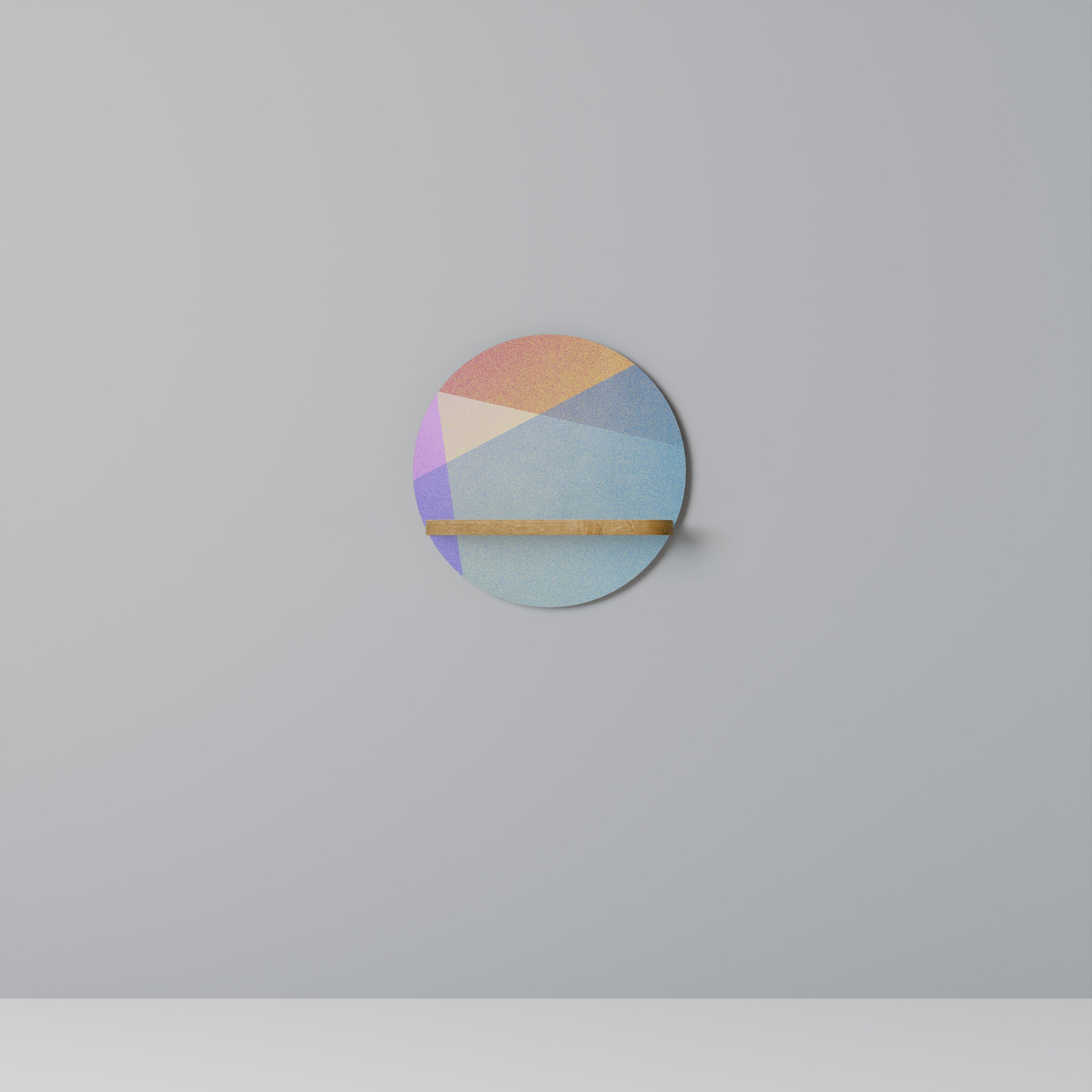 BRIGHT GEOMETRY Prateleira Redonda Decorativa em Efeito Carvalho